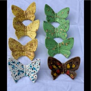 Vintage ceramic macrame butterfly beads.